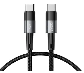 Tech-Protect UltraBoost szary / Kabel ładujący / USB-C - USB-C / PD 60W / 3A / 0,25 m