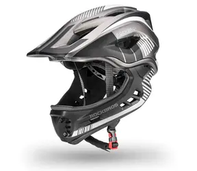 Kask rowerowy dziecięcy ROCKBROS TT-32SBTG-S szary / rozmiar S / odpinany podbródek