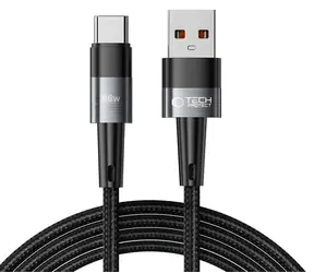 Tech-Protect UltraBoost szary / USB-C - kabel USB-C / 66 W / 6 A / 2 m