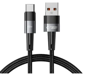 Tech-Protect UltraBoost szary / USB-C - kabel USB-C / 66 W / 6 A / 1 m