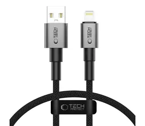 Tech-Protect UltraBoost DNA szary / USB-A - kabel Lightning / 12 W / 2,4 A / 25 cm