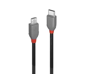 Lindy Anthra Line USB-C - Micro-USB B czarny / kabel USB / USB 2.0 / 480 Mbit/s / 1 m