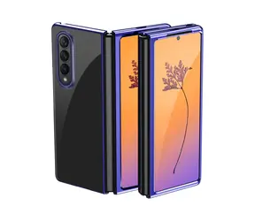 Etui Hurtel Plating do Samsung Galaxy Z Fold4 niebieskie / Pokrowiec / Metalowa ramka