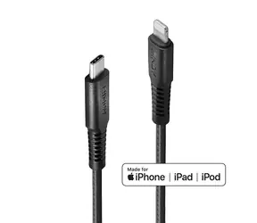Lindy USB-C do Lightning czarny / Kabel / 0,5 m / Certyfikowany MFi / wzmocniony