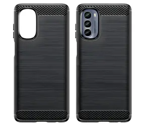 Hurtel Carbon Case czarny / Pokrowiec na Motorola Moto G62 5G / Silikonowy