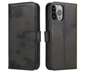 Hurtel Magnet Case Flip do Vivo Y16 i Y02s czarny / Etui / etui z klapką z magnesem i podstawką