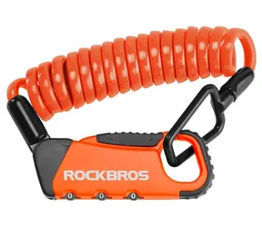 Rockbros RBK6N pomarańczowy / Zamek rowerowy na kombinację