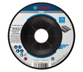 BOSCH Tarcza szlifierska do metalu 115x22,23 mm / Tarcza szlifierska / do stali / grubość 6 mm