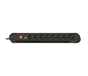Lindy czarny / Przedłużacz / 8 gniazd Schuko / włącznik/wyłącznik / 3500 W