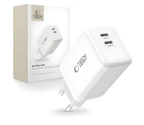 Tech-Protect NC45W-GAN biały / Ładowarka / GaN / 2 porty / PD 45W