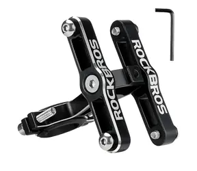 Rockbros KS-415 czarny / Adapter do koszyka na bidon / Aluminiowy / Regulowany
