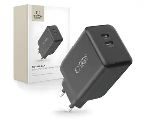 Tech-Protect NC45W-GAN czarny / Ładowarka / GaN / 2 porty / PD 45W