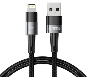 Tech-Protect UltraBoost szary / USB-C - kabel Lightning / 12 W / 2,4 A / 1 m