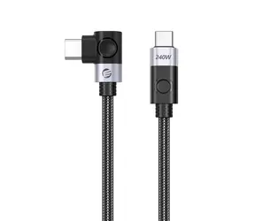 Orico CW240 czarny / Kabel USB-C - USB-C / wygięty / PD 240W / 20 Gbps / 0,5 m