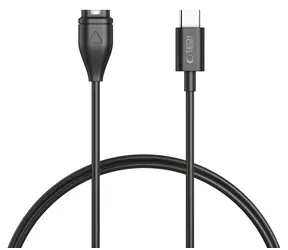Tech-Protect UltraBoost MC04 czarny / Kabel ładujący / USB-C - zegarek Garmin / 1 m