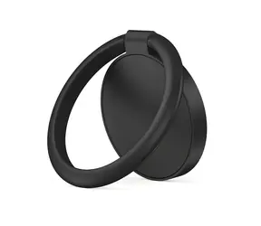 Pierścień magnetyczny Tech-Protect czarny / Magnetyczny uchwyt na telefon komórkowy / Ze stojakiem
