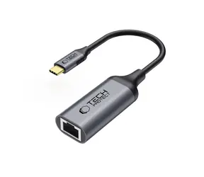Tech-Protect UltraBoost czarny / Adapter / USB-C - RJ45 / 1000 Mb/s