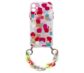 Etui Hurtel Color Chain do Samsung Galaxy A12 wielokolorowe / Etui / Żelowe / Z łańcuszkiem