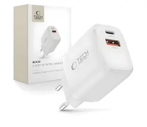 Tech-Protect NCA30 biały / Ładowarka / USB-C PD 30 W / USB-A QC 3.0
