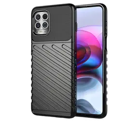Hurtel Thunder Case czarny / Wytrzymały silikonowy pokrowiec / Motorola Moto G100, Edge S