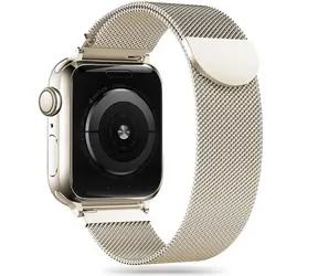 Pasek Tech-Protect MilaneseBand beżowy / Pasek do zegarka Apple Watch / 38/40/41 mm / Seria 4/5/6/7/8/9/SE