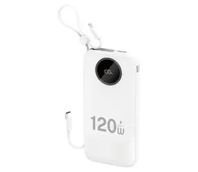 Dudao K13 biały / Power bank / 10000 mAh / zintegrowany kabel