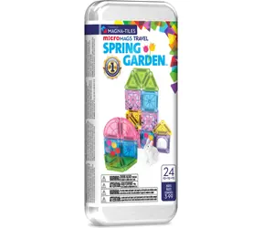 Zestaw magnetyczny MAGNA-TILES microMAGS Wiosenny ogród / Zestaw podróżny / 24 elementy