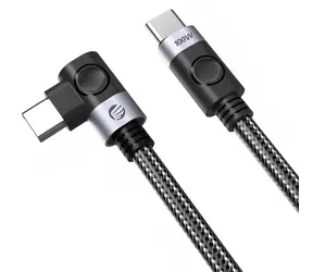 Orico C2C PD100W czarny / Kabel ładujący USB-C - USB-C / złącze kątowe / 100 W / 1 m