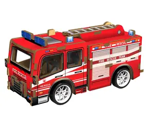 Drewniana układanka 3D 2KIDS TOYS Wóz strażacki / od 6 lat / do ciągnięcia / drewno
