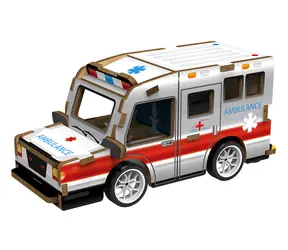 Drewniana układanka 3D 2KIDS TOYS Karetka pogotowia / od 6 lat / rozciągliwa / drewno