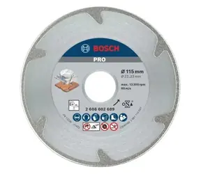Tarcza tnąca diamentowa BOSCH PRO Marmur / Tarcza tnąca / 115 x 22,23 mm / Szerokość cięcia 2,2 mm / Marmur