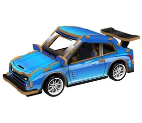 Drewniana układanka 3D 2KIDS TOYS Samochód sportowy niebieski / Drewno / od 6 lat