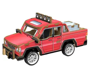 Drewniana układanka 3D 2KIDS TOYS Samochód UP czerwony / Drewno / od 6 lat