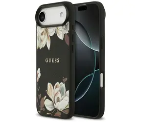 Guess Grained Flowers Classic Logo MagSafe Czarny / Etui / Apple iPhone Air