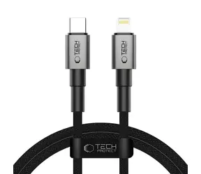 Tech-Protect UltraBoost DNA szary / USB-C - kabel Lightning / PD 27 W / 3 A / 100 cm