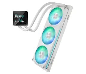 Asus Prime LC II 360 ARGB LCD biały / Zestaw chłodzenia wodnego procesora / 360 mm / 3 x 120 mm / ARGB / wyświetlacz LCD
