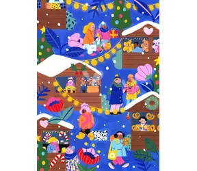 Puzzle Pieces & Peace Jarmark Bożonarodzeniowy / 500 elementów / 34,2 x 47,8 cm