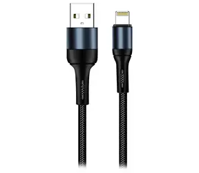 Colorway czarny / Kabel do transmisji danych / USB-A - Lightning / nylonowy / 2,4 A / 1 m