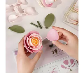 Układanka 3D Robotime Rokr Floral Art Jasnoróżowa kamelia / 37 elementów / Poziom trudności 1/5
