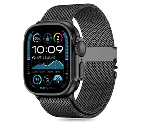 Pasek Tech-Protect Milano 44/45/46/49 mm czarny / Pasek / Szlufka Milanese / Apple Watch 6-10, SE, Ultra 1/2