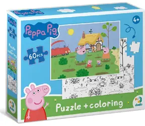 DODO Puzzle dwustronne Świnka Peppa: W domku / 60 elementów / 32 x 23 cm