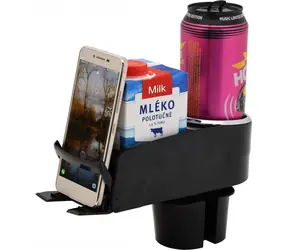 Uchwyt samochodowy na napoje i telefon SELECT / do telefonów do 72 mm / 2 x napój 0,5 l / obrotowy