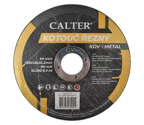 RULYT CALTER / Tarcza tnąca / Średnica 125x22,2 mm / Szerokość 1,6 mm