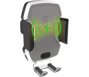 Compass LUKE-X srebrny / Uchwyt samochodowy na telefon / Ładowanie bezprzewodowe 10W / W kratce wentylacyjnej