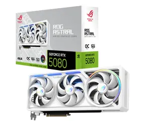 Asus ROG Astral GeForce RTX 5080 OC Biała / Karta graficzna / 16 GB GDDR7 / 256-bit / 2x HDMI + 3x DP / 850 W