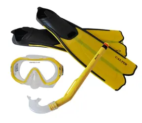 CALTER KIDS S06+M168+F41 żółty / Zestaw do nurkowania / maska, rurka i płetwy / EU 34-36 / od 4 lat
