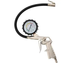 Pistolet do pompowania opon Compass z manometrem / Pistolet do pompowania opon / do 16 barów (225 psi) / wąż 35 cm / gwint 1/4"
