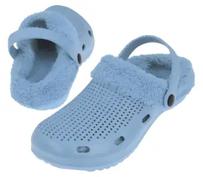 Kapcie RULYT LAGO FUR jasnoniebieskie rozmiar 37 / Unisex / odpinane futerko / do wody i ogrodu