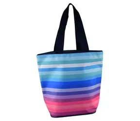 RULYT Torba termiczna plażowa w paski / Torba termiczna / 20 l / 37x34x16 cm / poliester 600D