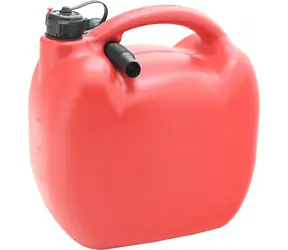 Compass Kanister plastikowy czerwony 10l / Z lejkiem 17 cm / Do benzyny i oleju napędowego